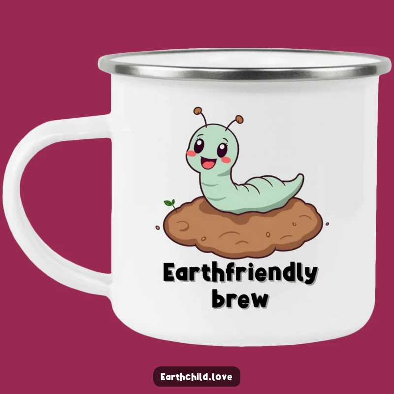 Funny Kawaii Earthworm Camping Mug: Dig into Your Drink Outdoors
