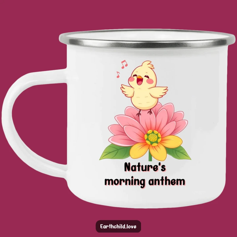 Funny Kawaii Singing Bird Camping Mug - Outdoor Avian Melody Coffee Cup
