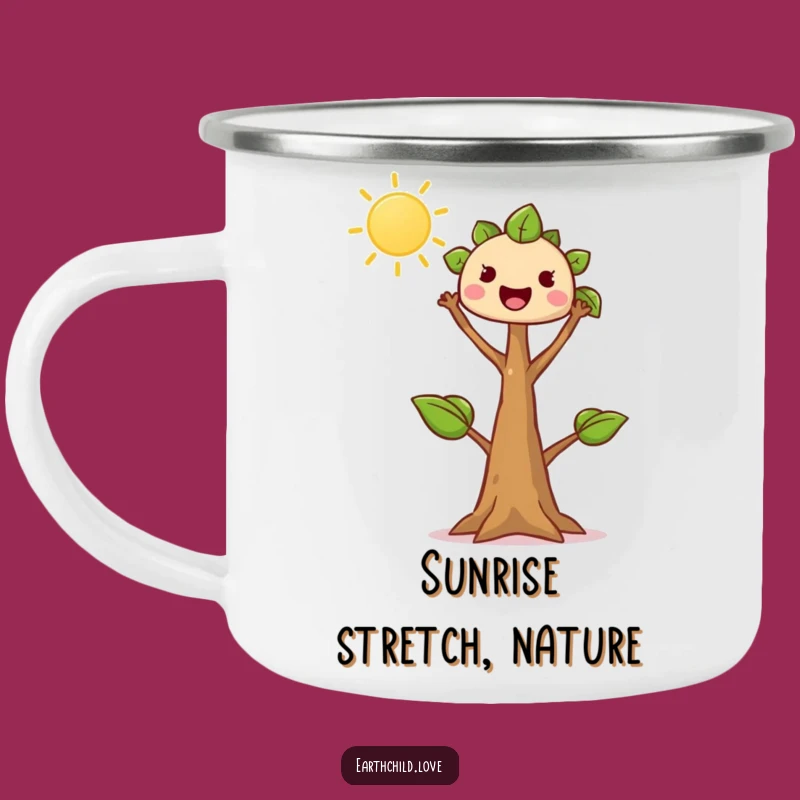 Funny Tree Sprout Camping Mug: Durable Kawaii Sprout Reaching Sun, Outdoor Funny Gift