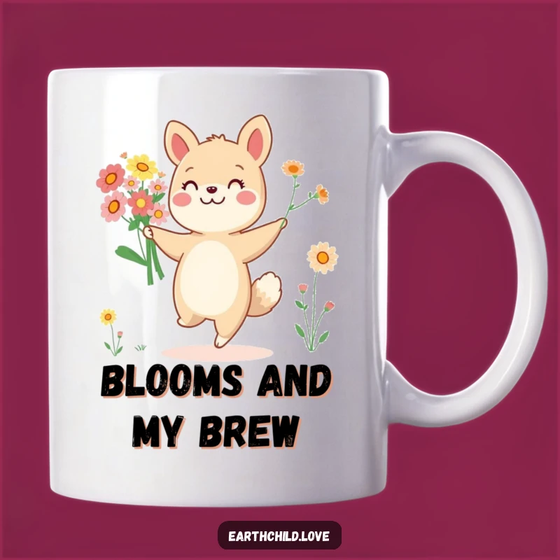Funny Animal Dancer Mug: Cheerful Flower Lover Gift for Joyful People