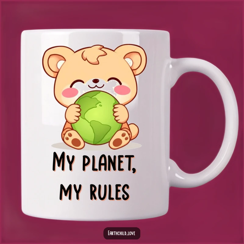 Funny Animal Hugging Earth Mug: Adorable Eco-Warrior Gift for Nature Lovers