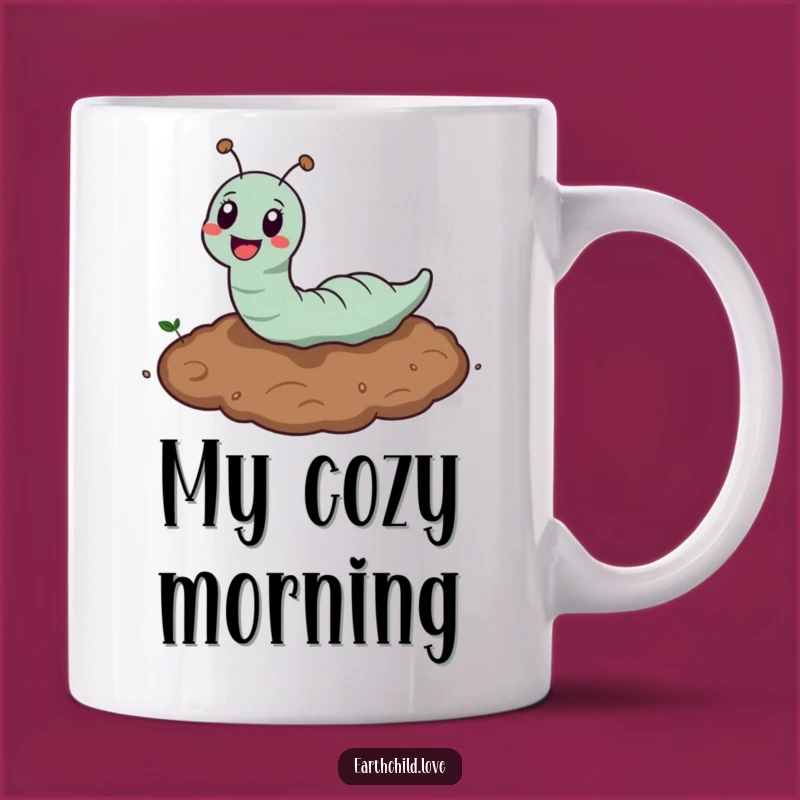 Funny Kawaii Earthworm Burrowing Mug: Whimsical Gift for Garden Lovers