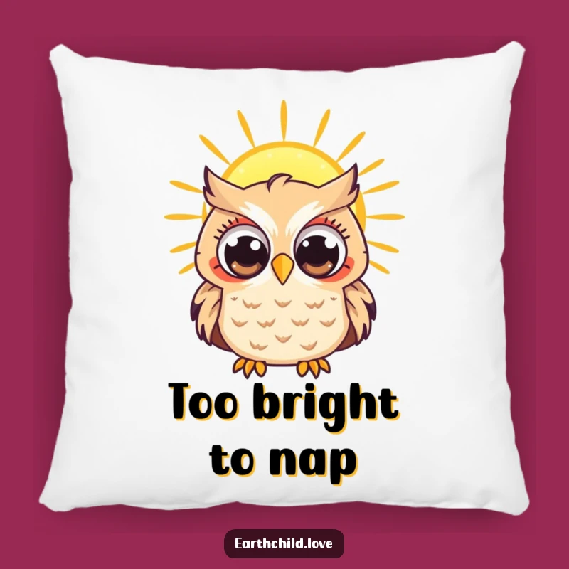 Funny Kawaii Owl Sun Pillow - Cozy Cushion for Curious Dreamers