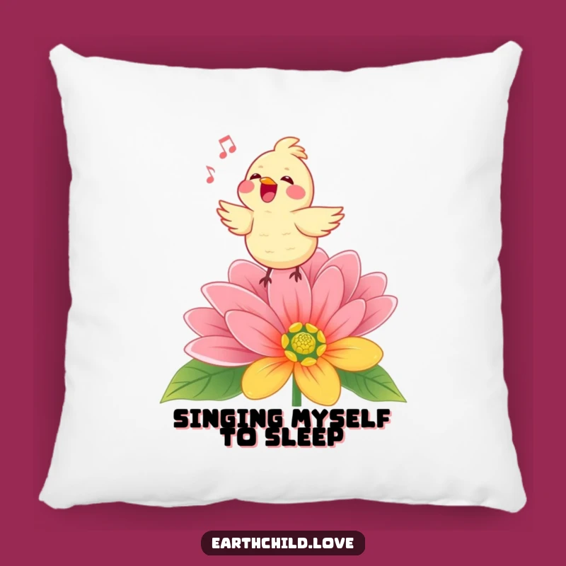 Funny Kawaii Singing Bird Pillow - Cozy Flower Cushion for Cheerful Decor