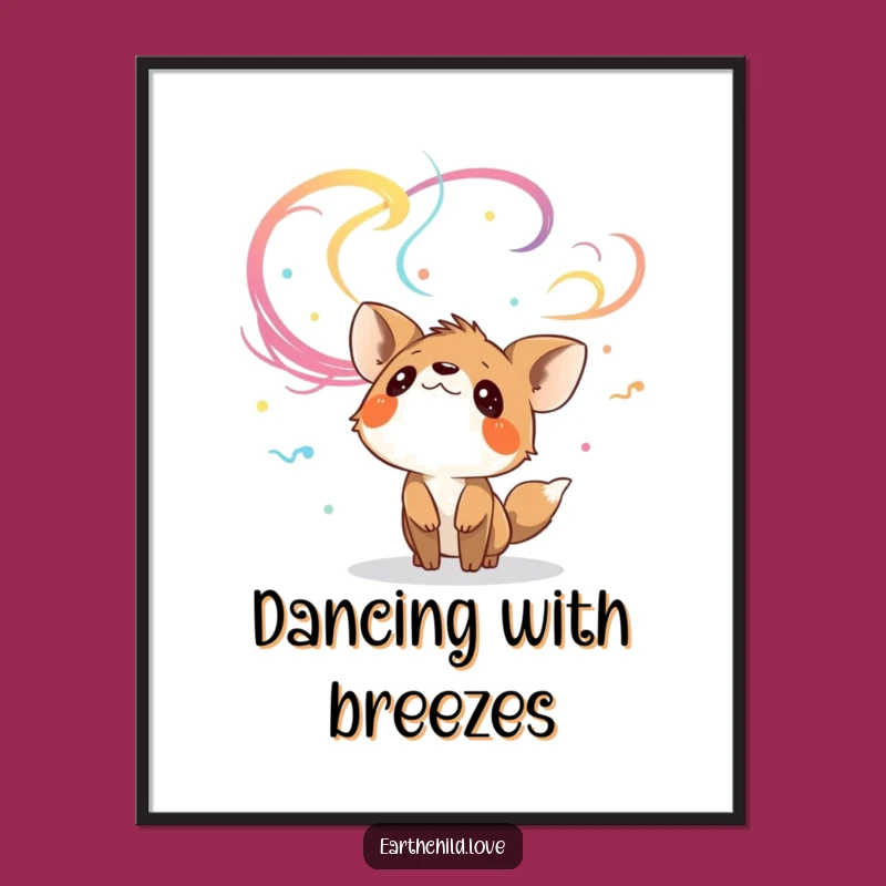 Funny Animal Wind Watcher Digital Print: Whimsical Wall Art Gift