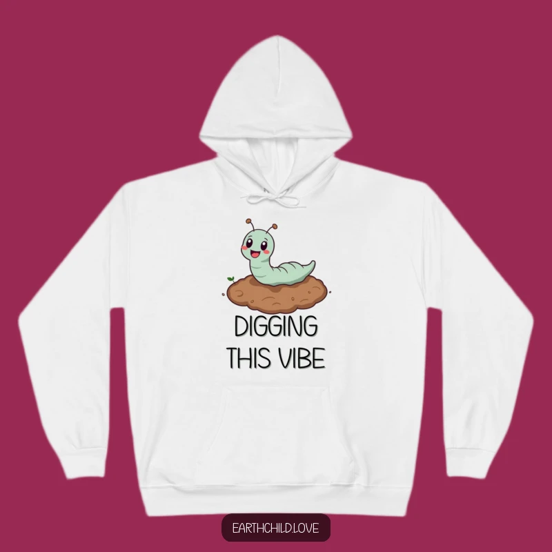 Funny Kawaii Earthworm Hoodie: Cozy Burrowing Comfort for Chilly Days