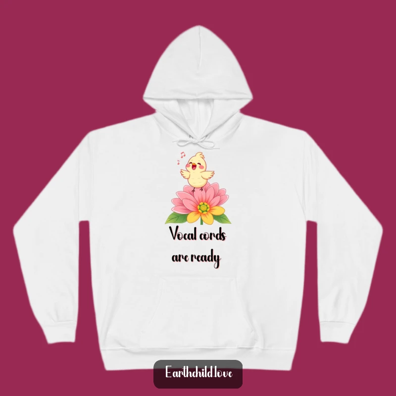 Funny Kawaii Singing Bird Hoodie - Cozy Avian Melody Sweatshirt for Flower Fans