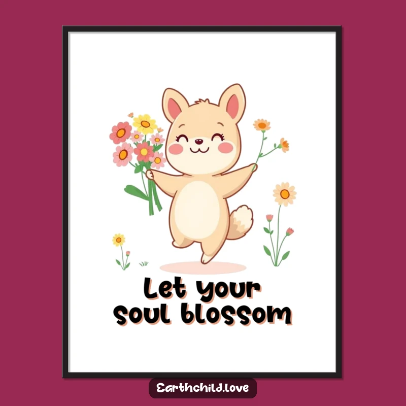 Funny Free Printable Wall Art: Dancing Flower Animal - Downloadable DIY Gift Decor!