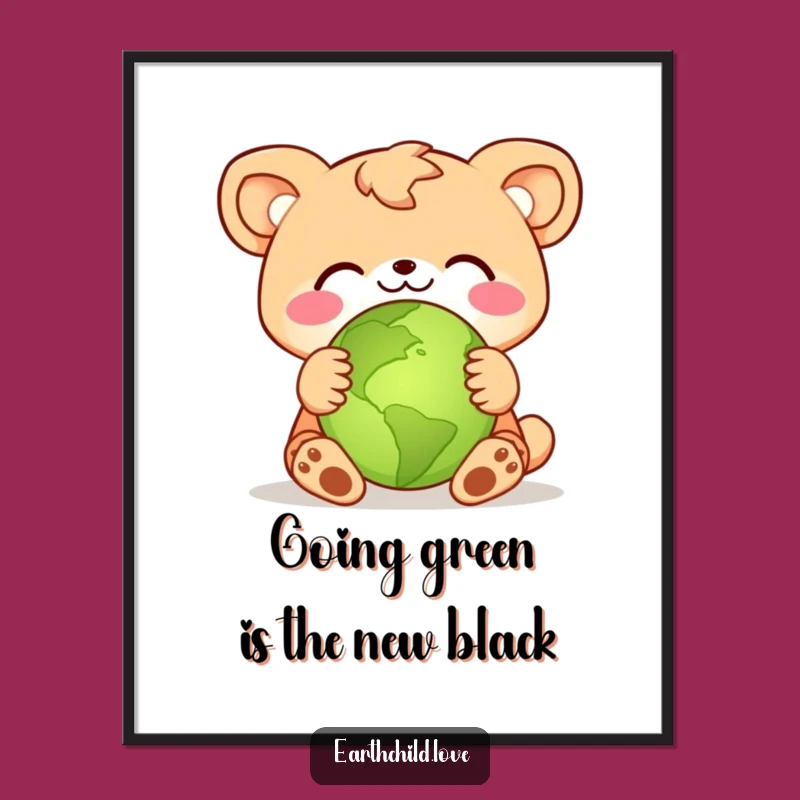 Funny Free Printable Wall Art: Planet Hugging Animal - Downloadable DIY Gift Decor!