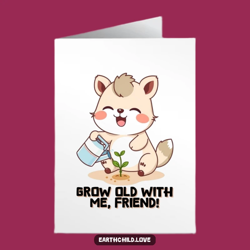 Free Printable Birthday Card: Growing Garden Animal - Funny Downloadable Gift for Plant Lovers!