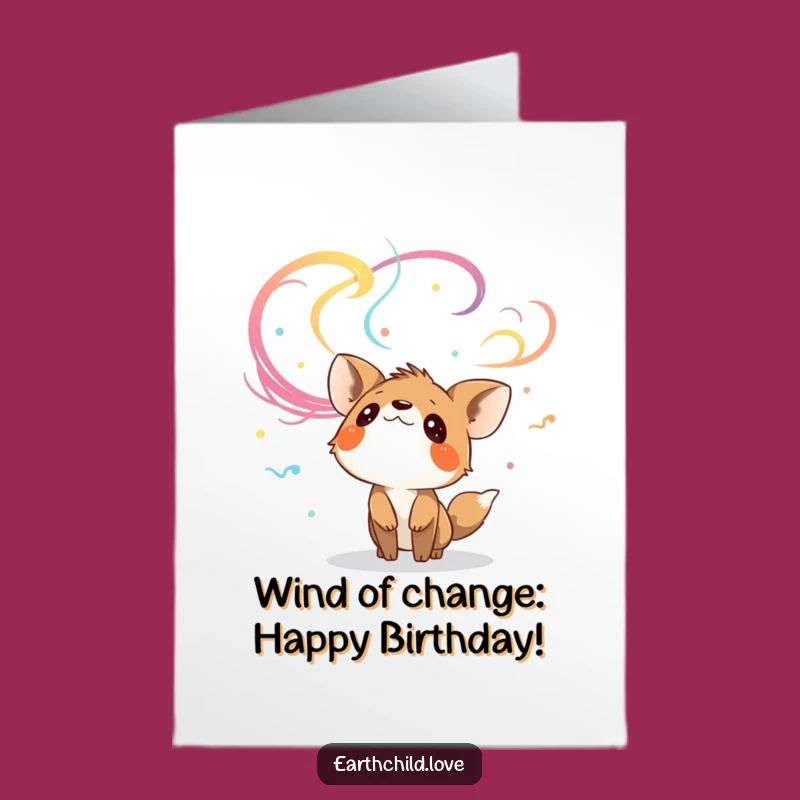 Free Printable Birthday Card: Wind Watching Animal - Funny Downloadable Gift for Dreamers!