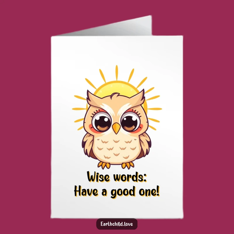 Free Printable Kawaii Owl Sun Birthday Card - Funny Downloadable Wise Gift