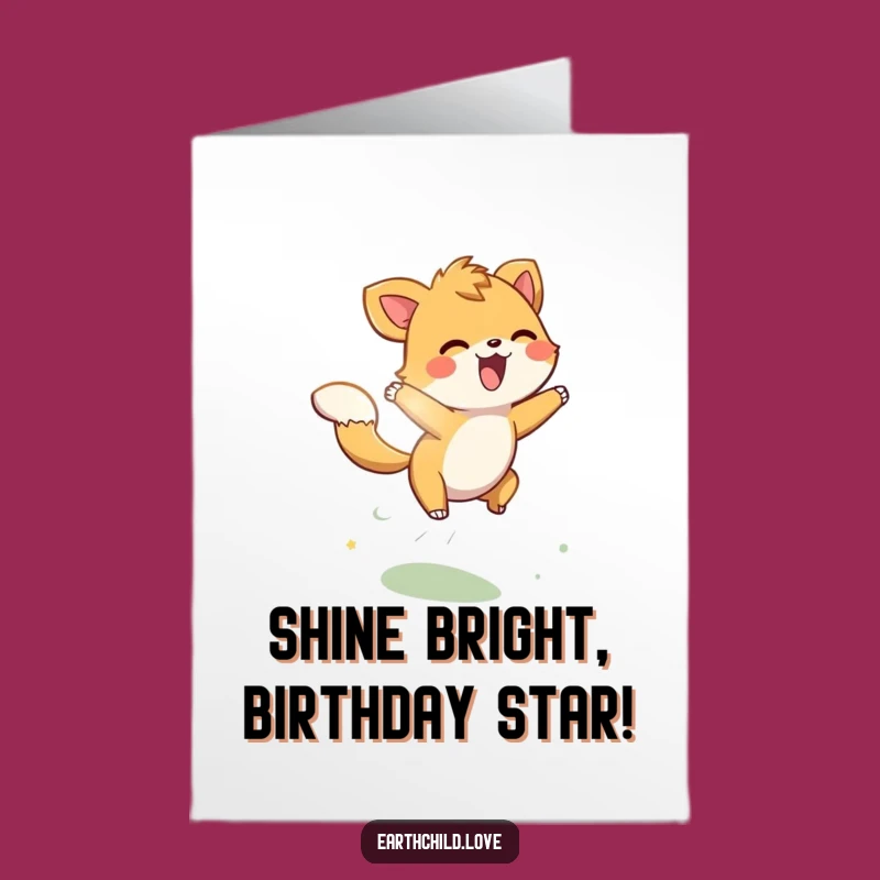 Free Printable Birthday Card: Sunbeam Leaping Animal - Funny Downloadable Gift for Energetic Souls!