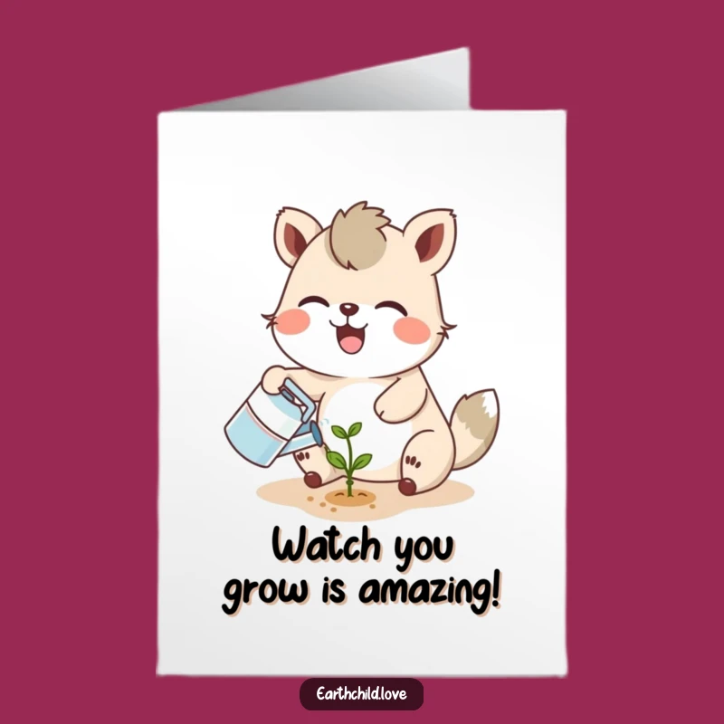 Free Printable Congratulations Card: Growing Garden Animal - Funny Downloadable Gift!