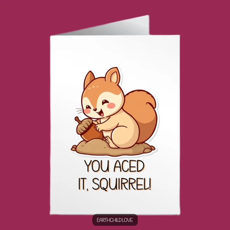 Free Printable Congrats Card: Squirrel Burying Acorn - Funny Downloadable Gift