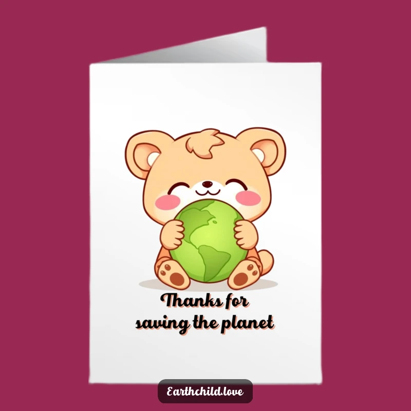 Free Printable Thank You Card: Planet Hugging Animal - Funny Downloadable Gift!