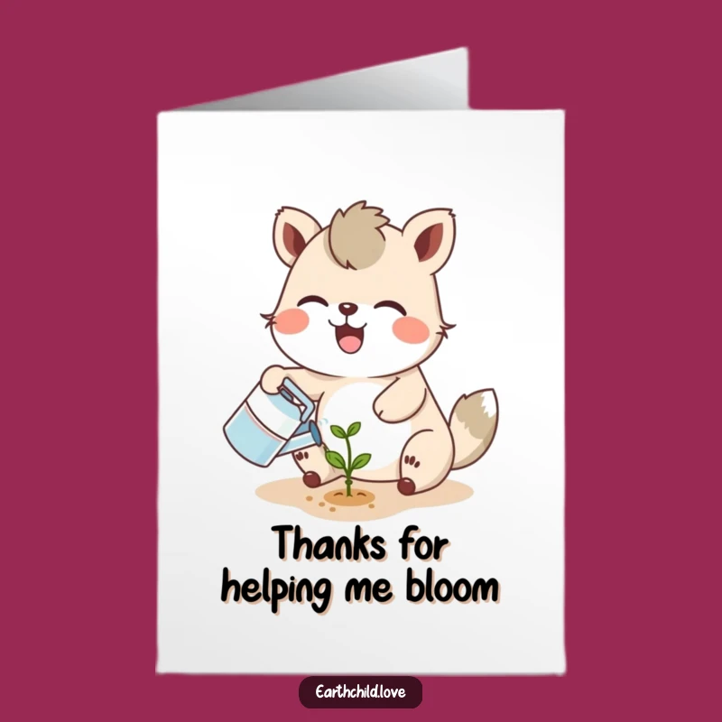 Free Printable Thank You Card: Growing Garden Animal - Funny Downloadable Gift!