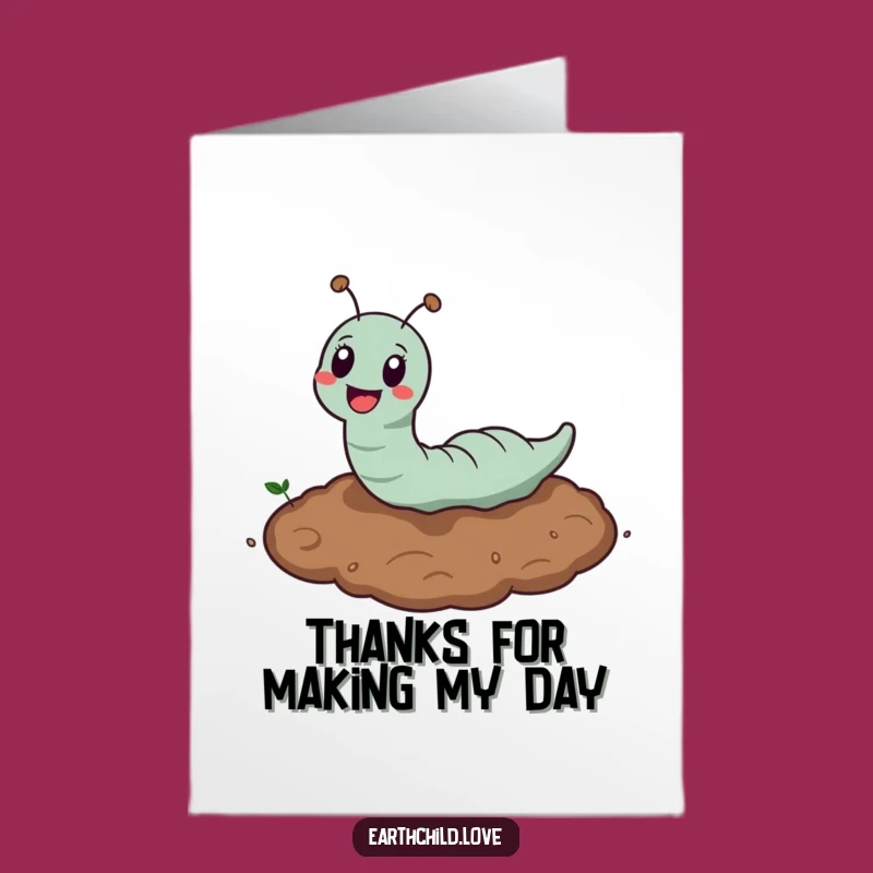 Cute Free Printable Earthworm Thank You Card - Sweet Downloadable Gift