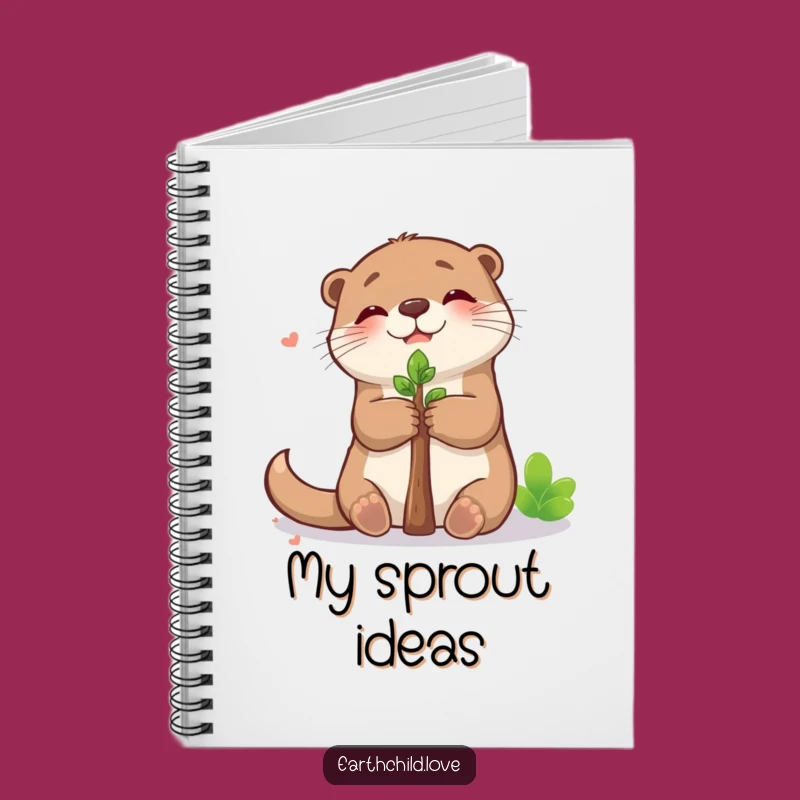 Funny Kawaii Otter Hugging Sapling Notebook - Cute Journal for Nature Ideas