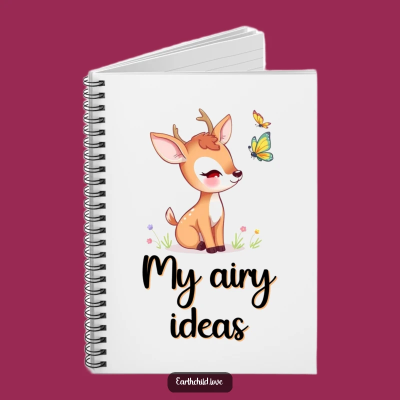 Funny Kawaii Deer Butterfly Notebook - Cute Journal for Nature Observations