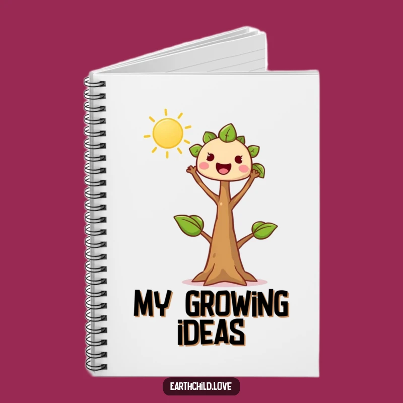 Funny Tree Sprout Notebook: Journal with Kawaii Sprout Reaching Sun, Creative Funny Gift