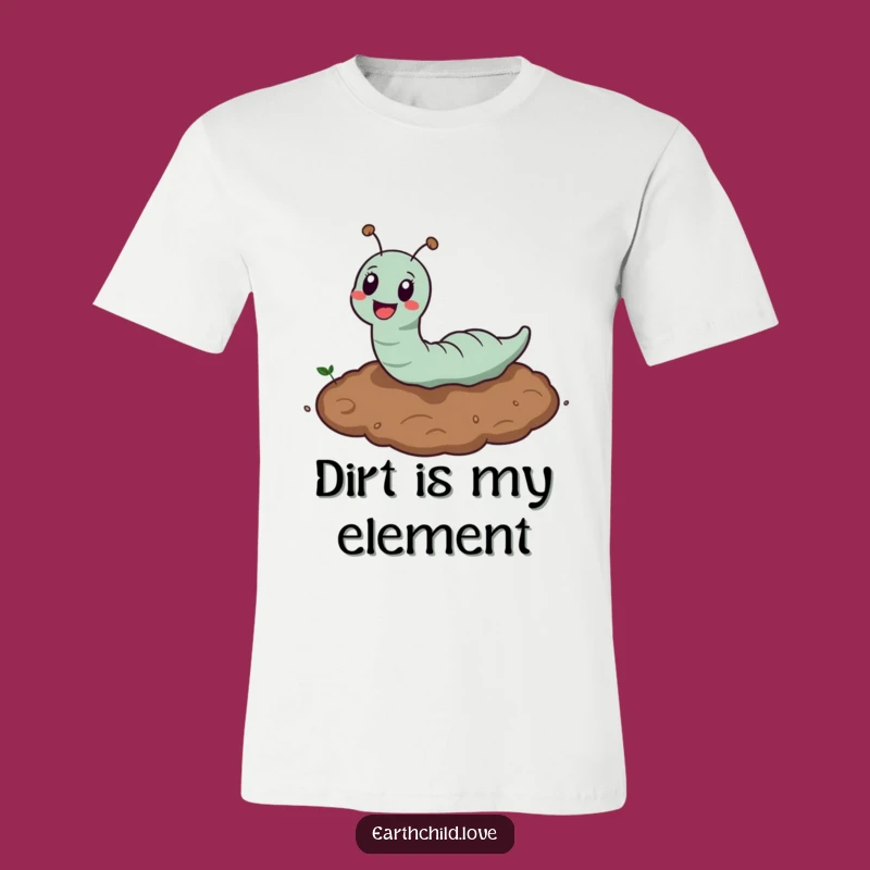 Funny Kawaii Earthworm T-Shirt: Happy Burrowing Tee for Garden Fun