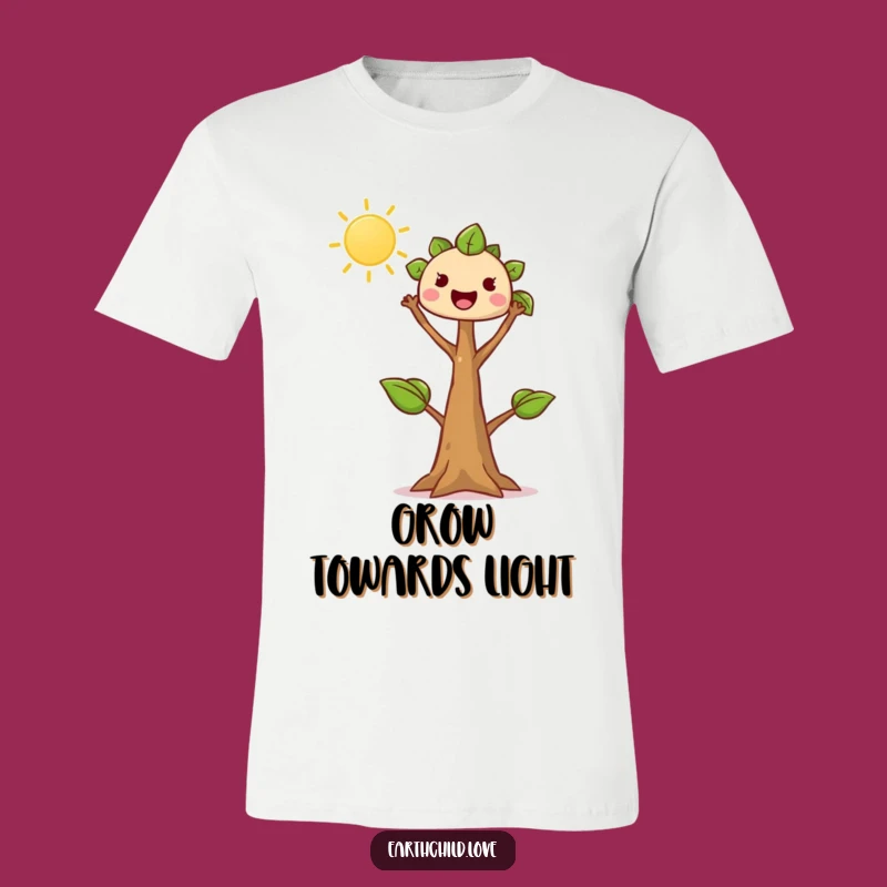 Funny Tree Sprout T-Shirt: Kawaii Sprout Reaching Sun, Inspirational Funny Gift
