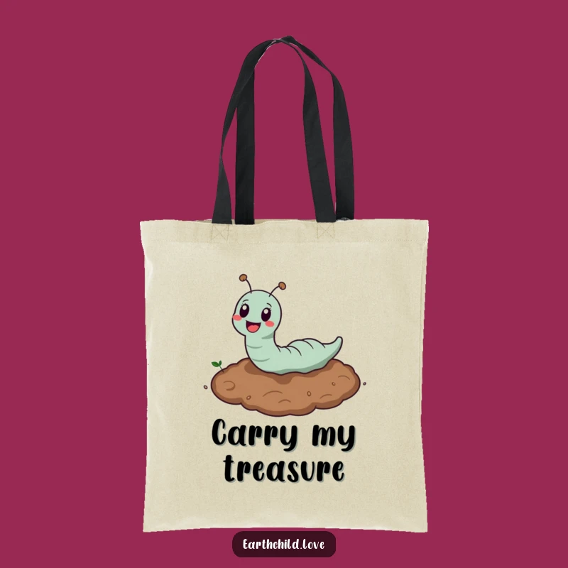 Funny Kawaii Earthworm Tote Bag: Carry Your Garden Goods with Joy